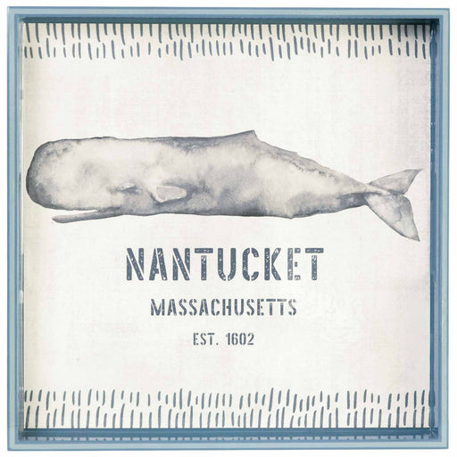 NANTUCKET WHALE 15 Inch Square Tray