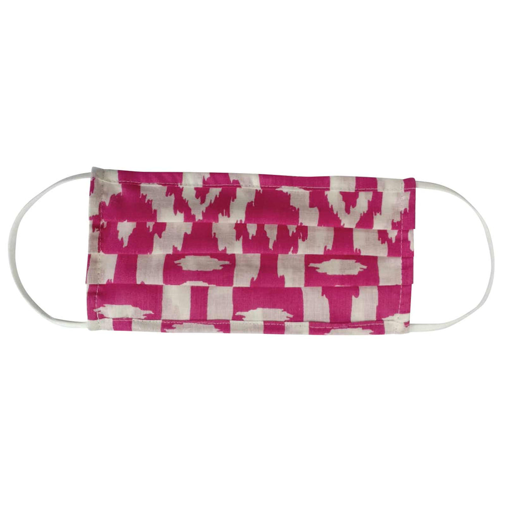 DECCAN MAGENTA Reusable Pleated Cotton Face Mask - Reduced Price!