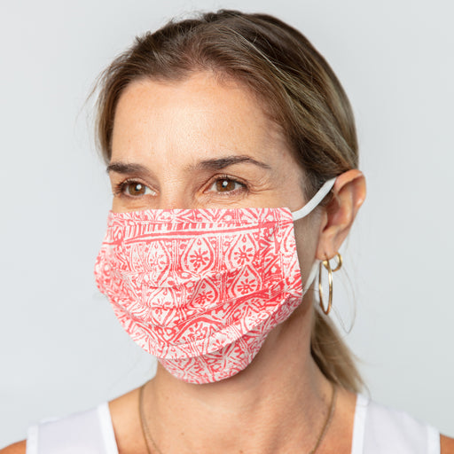 CHRISTINA PINK Reusable Pleated Cotton Mask - Reduced Price!