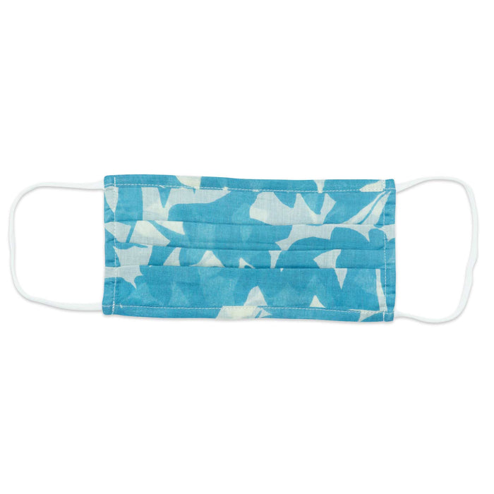 FLOELLA BLUE Reusable Pleated Cotton Mask - Reduced price!