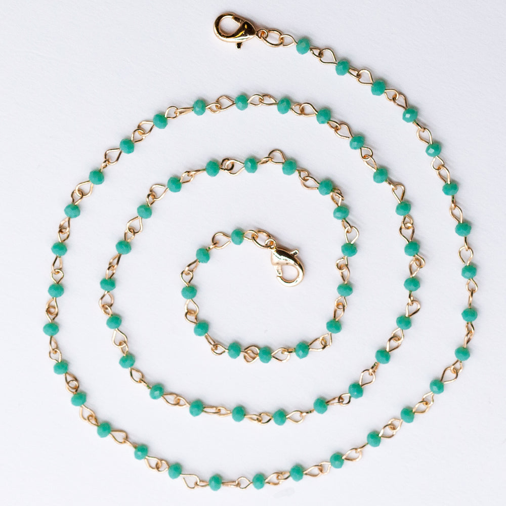 CELADON Beaded Gold Chain Mask Necklace