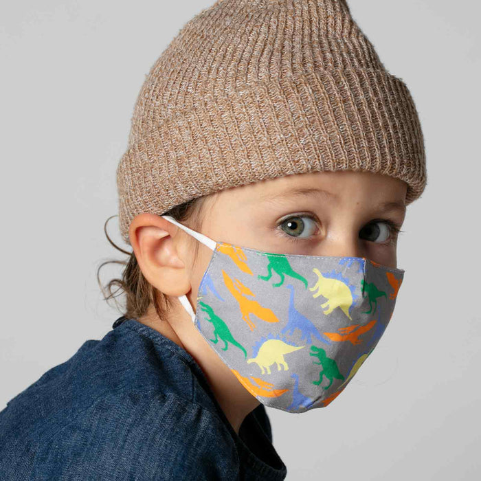 DINOSAUR GREY Reusable Cotton Kid's Mask