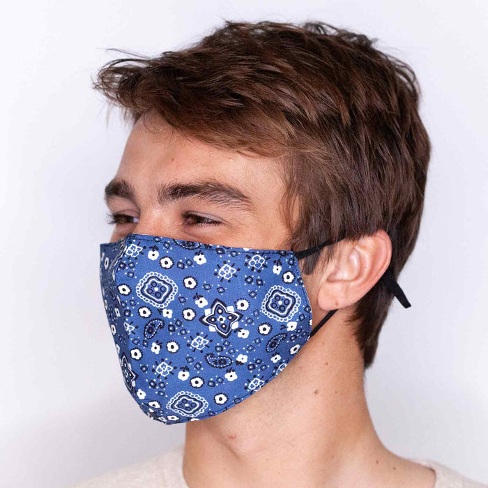 BANDANA NAVY Reusable Cotton Men's Mask