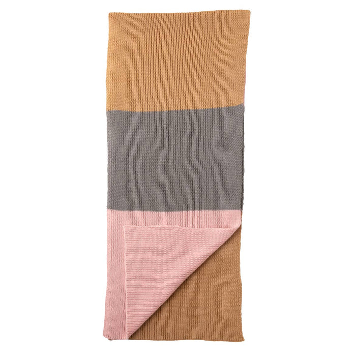 CHELSEA PINK Color Block Knit Scarf