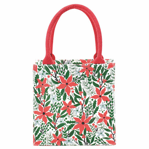 HOLIDAY POINSETTIA Itsy Bitsy Reusable Gift Bag Tote