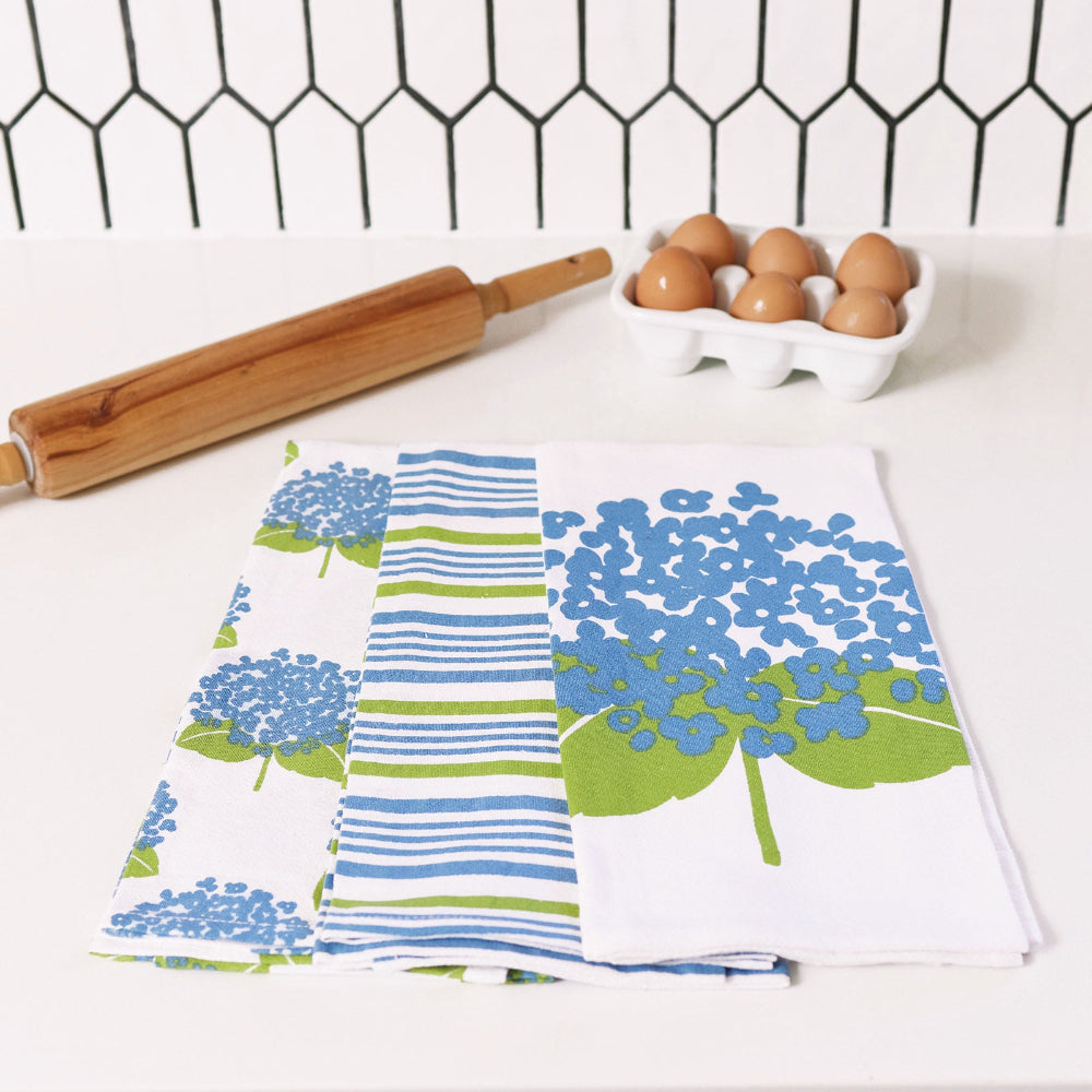 Hydrangea Cotton Kitchen Towel (Set Of 3)
