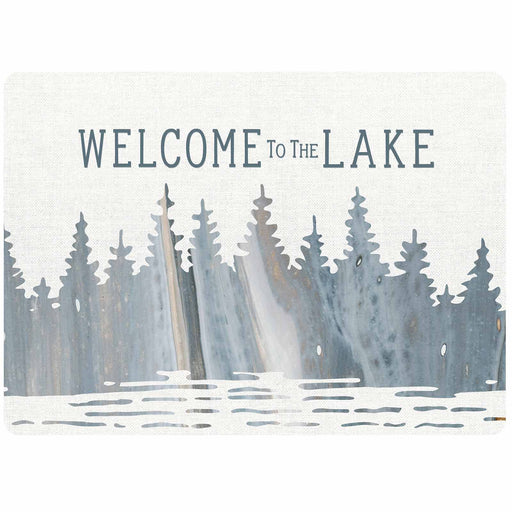 WELCOME TO THE LAKE Cork-Backed Placemats, Set/4