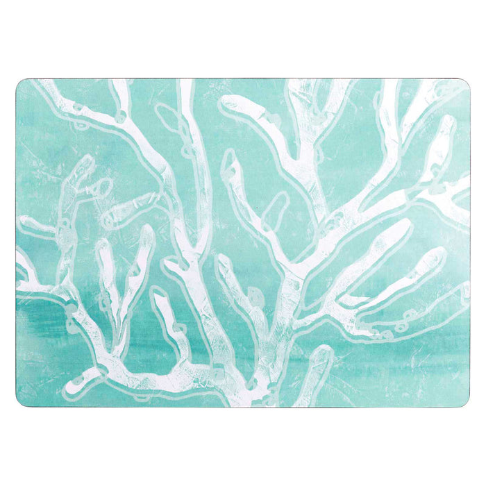 CERULEAN SEA CORAL Cork-Backed Placemats, Set/4