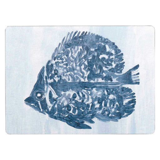 INDIGO FISH Cork-Backed Placemats, Set/4
