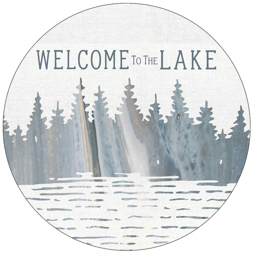 WELCOME TO THE LAKE Round Coasters, Set of 4
