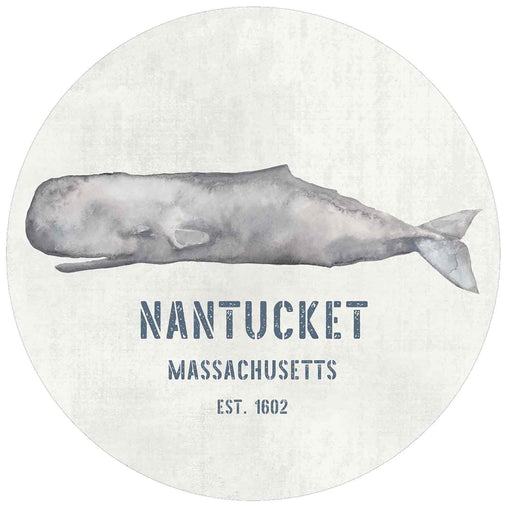NANTUCKET WHALE Round Coasters, Set of 4