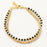 Two Line Beaded Bracelet with Black-Gold Combo Line, 18KGP