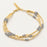 Three Line Grey Chalcedony and Gold Beaded Bracelet, 18KGP