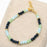Beaded Bracelet with Blue and Green Chalcedony Lapiz, 18KGP