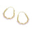 Two-Tone Slim Hoops w/ Faceted Metal Beads Gold Plated
