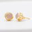 Small Rose Quartz Circle Stud Earrings, 18KGP
