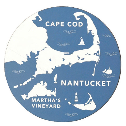 Coastal Cape Round Art Coasters - Set of 4 HARDCOASTERS rfp-home