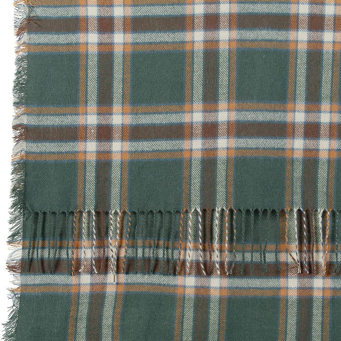 Loden/Brown Plaid Wrap SCARVES-ACRYLIC rfp-scarves